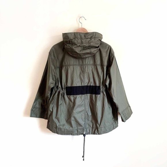 j crew khaki green waxed cotton oilcloth lightweight field jacket - size xs - Picture 2 of 8